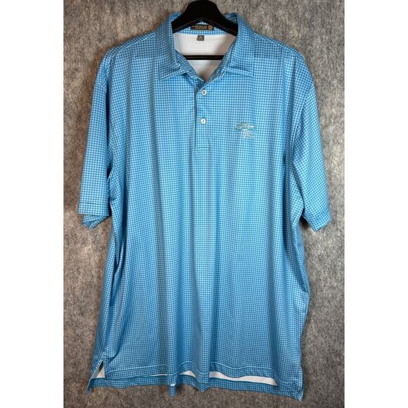 Peter Millar Other - Peter Millar Summer Comfort Torrey Pines Blue Checkered Performance Polo - XL